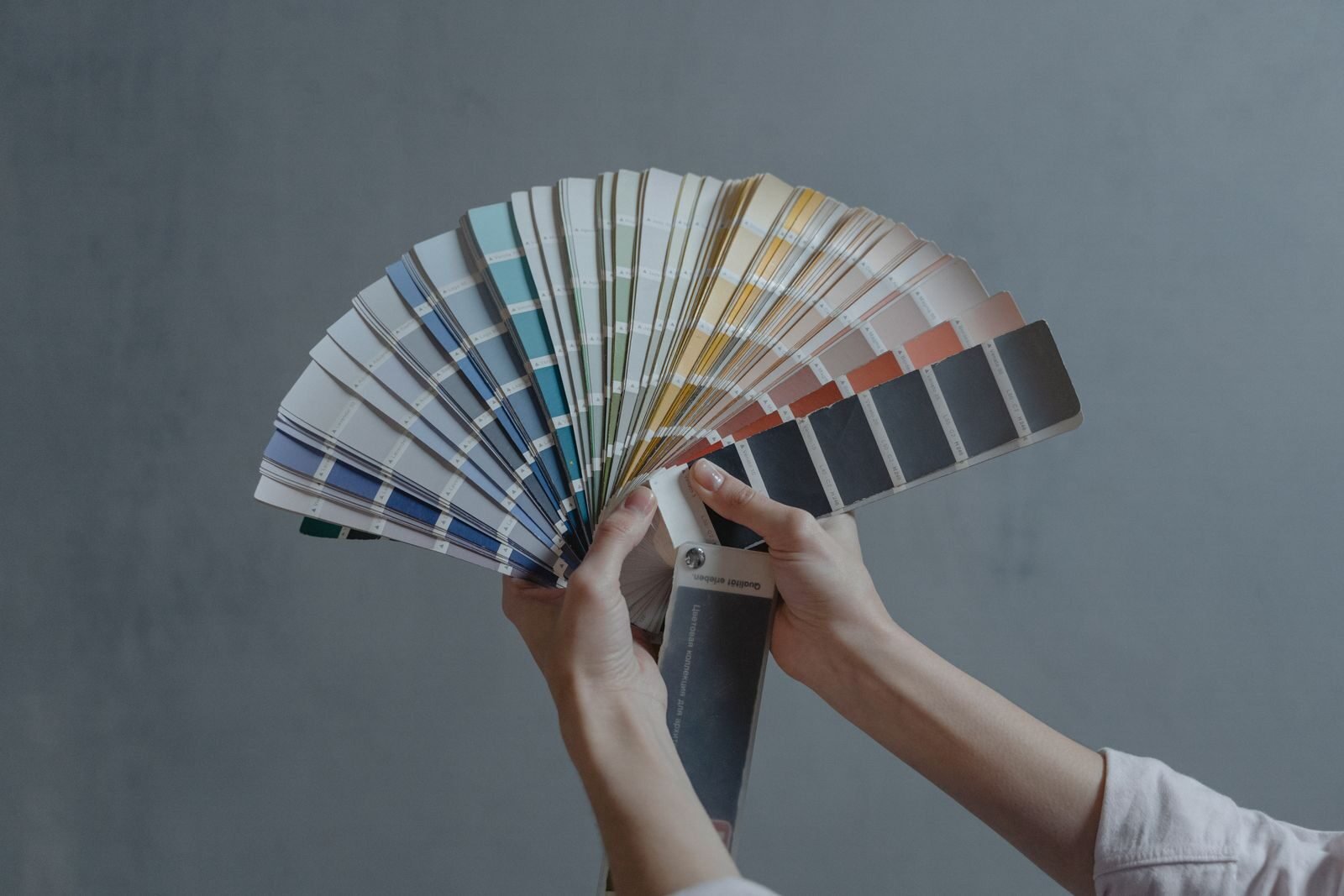 Paint colour swatches during a colour consultation